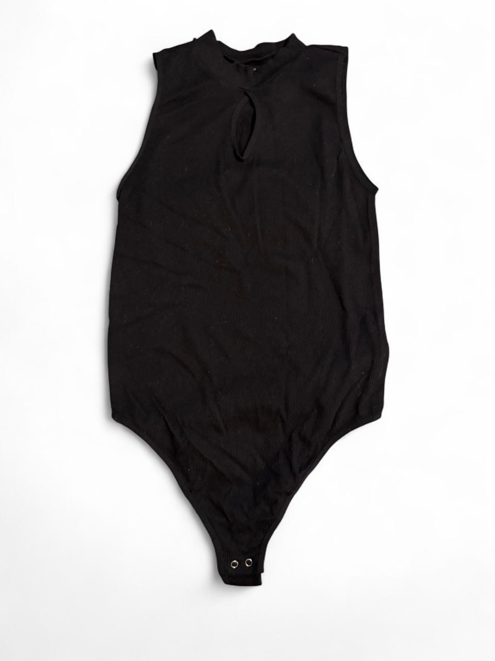 eye candy Black Sleeveless Keyhole Snap-Closure One-Piece